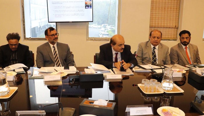 Federal Education Secretary Mohyuddin Ahmed Wani (centre) chairs the fifth meeting of the Technical Steering Committee for the World Bank-funded Emergency Actions to Strengthen Performance for Inclusive and Responsive Education project at the MOFEPT on October 30, 2024. — Facebook@mofept