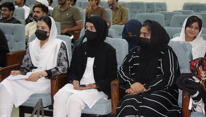 Students attending the seminar titled “Media Ethics and Journalism” organized by the Law Department of Haripur University on  October 30, 2024. — Facebook@uoh.edu.pk