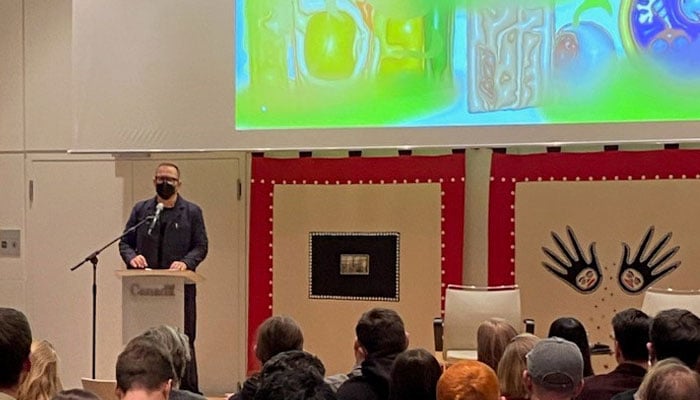 Canadian author Cory Doctorow spoke about the urgent need to fix a degraded internet to a full house in annual Marshall McLuhan Lecture in  an event in berlin. — Facebook@CanadainGermany