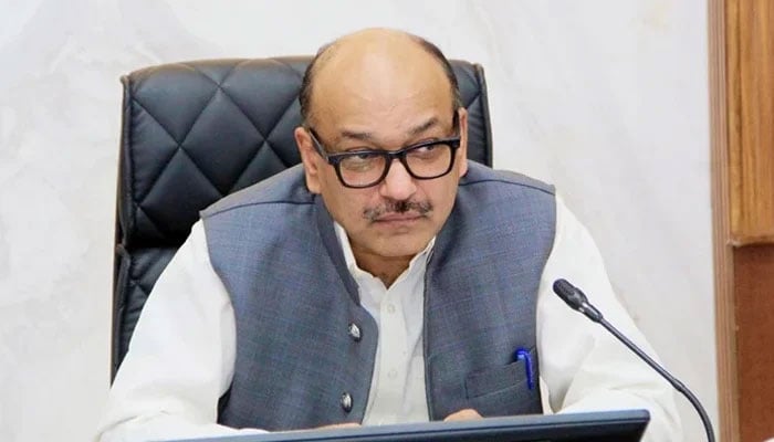 Chairman Planning and Development (P&D) Board Barrister Nabeel Ahmad Awan chairs a meeting on August 13, 2024. — Facebook/@PnDBPb