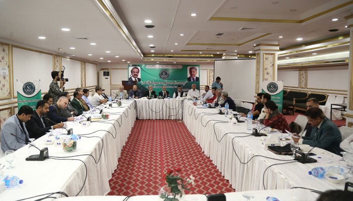 An image from a meeting by Pakistan Sports Board on Dialogue on the Sports Economy on November 1, 2024, at a Islamabad Hotel.— Facebook@PakistanSportsBoard