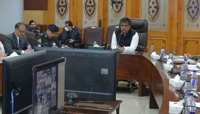 KP Chief Secretary Nadeem Aslam Chaudhary presides over a meeting of the Provincial Task Force for Polio Eradication on October 22, 024. — Faceboo@CSKPOfficial/