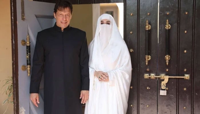 PTI founding chairman Imran Khan and his wife Bushra Bibi. —Facebook/ @PTIOfficial/ File