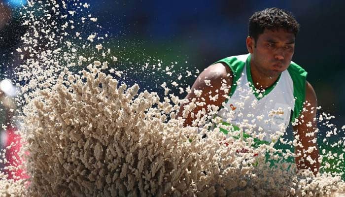 Pakistan’s  most decorated para-athlete Haider Ali pictured during a long jump event. — Instagram@HaiderAli91/File