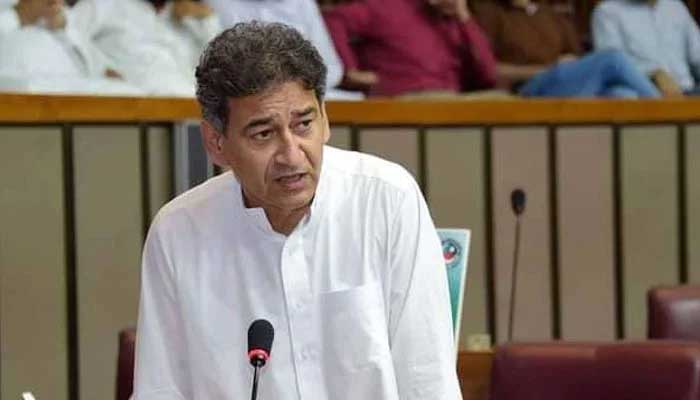 Former provincial minister and PTI leader Muhammad Atif Khan speaks at a KP Assembly session on August 26, 2024. — Facebook@matifkhanpti