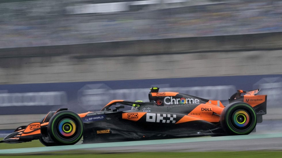 McLarens British driver Lando Norris races during the qualifying session for the Formula One Sao Paulo Grand Prix, at the Jose Carlos Pace racetrack, aka Interlagos, in Sao Paulo, Brazil, on November 3, 2024. — AFP