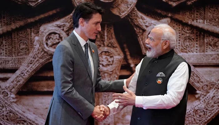 Indian Prime Minister Narendra Modi shakes hand with Canada Prime Minister Justin Trudeau. — Reuters/File