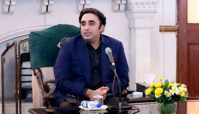 Pakistan People’s Party (PPP) Chairman Bilawal Bhutto Zardari gestures during an event on March 8, 2024. — Facebook@Bilawalhouse