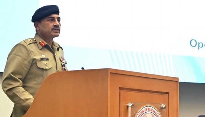 Chief of Army Staff (COAS) General Syed Asim Munir speaks at 28th Annual Conference of International Association of Peacekeeping Training Centre (IAPTC) on November 4, 2024. — Facebook@ISPROfficial1