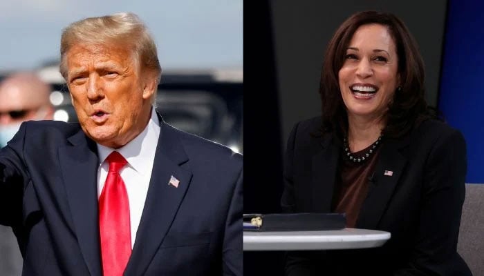 A collage of US Vice President Kamala Harris‬ (right) and former US president Donald Trump. — Reuters/File