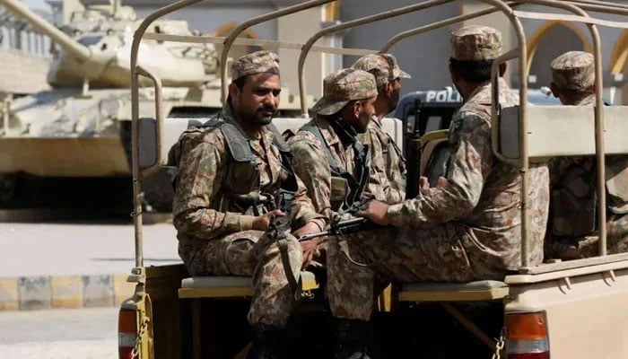 Pakistan Army personnel can be seen patrolling in this undated image. — Reuters/file