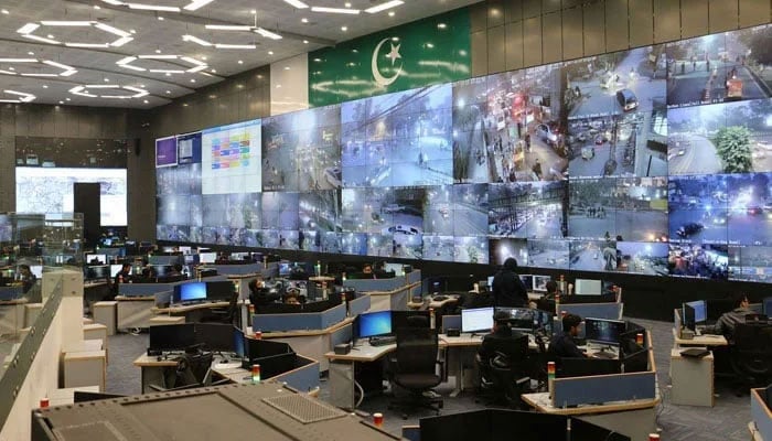 Employees of the PSCA worked in the operation room in this image on November 3, 2021. — Facebook@punjabsafecities