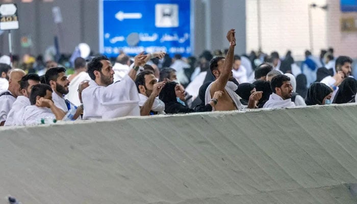 Muslim pilgrims perform the symbolic stoning of the devil ritual as part of the Hajj pilgrimage, in Mina, near Saudi Arabia´s holy city of Mecca on June 28, 2023. — AFP