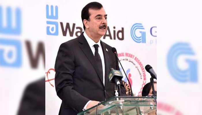 Acting President and Senate Chairman Yousaf Raza Gillani addresses during the 14th International Public Health Conference 2024 organised by the Health Services Academy in Islamabad on November 5, 2024. — PPI