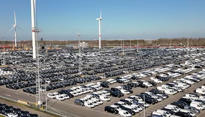 A view of new cars parked on a port . — Reuters/File