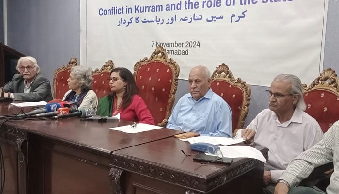 A press conference of the Human Rights Commission of Pakistan (HRCP) at National Press Club on November 7, 2024. — Facebook@HRCP87