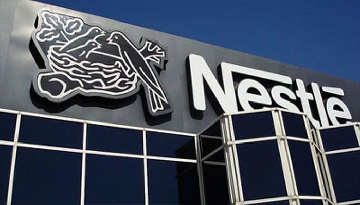 This representational image shows the companys logo at a Nestle plant on September 28, 2020. — Reuters