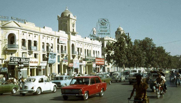 An old image of Mall Road Lahore. — Facebook@MallRoadLahore/file