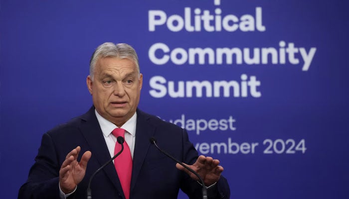 Hungarian Prime Minister Viktor Orban speaks as he attends a press conference during the European Political Community Summit in Budapest, Hungary, November 7, 2024. — Reuters