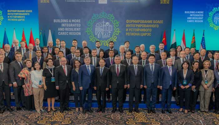 A group photo of delegates from multiple countries seen amid the 23rd CAREC Ministerial Conference in Astana, Kazakhstan on November 8, 2024. — ADB website