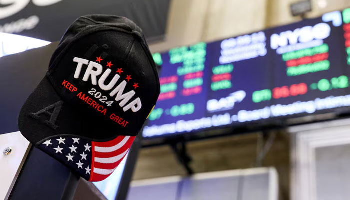 A view shows a hat in support of Republican Donald Trump, after he won the US presidential election, at the New York Stock Exchange (NYSE) in New York City, US on November 6, 2024. — Reuters