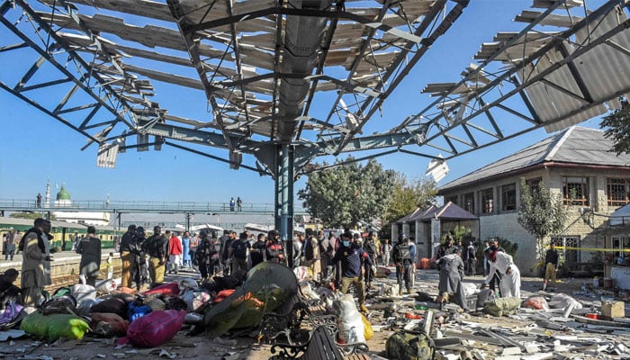 Passengers belongings are seen scattered on the platform after an explosion at a railway station in Quetta, in Pakistan´s Balochistan province, on November 9, 2024. — AFP