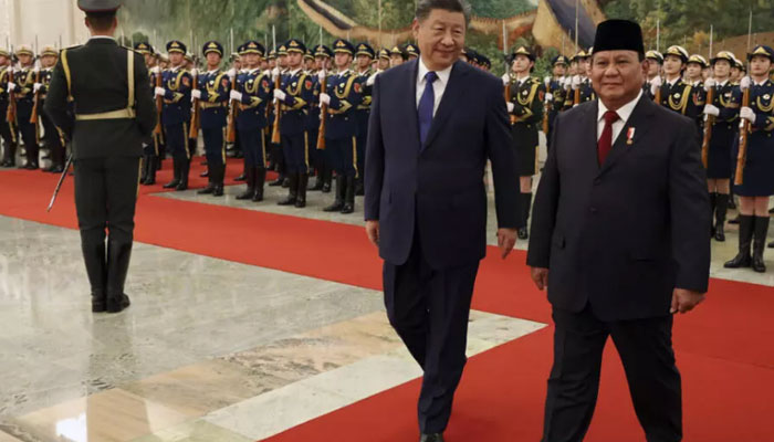 Chinese President Xi Jinping (right) and Indonesian President Prabowo Subianto can be seen. —AFP/File