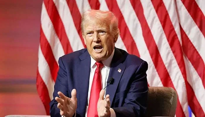 US President-elect Donald Trump speaking at the National Association of Black Journalists (NABJ) on January 31, 2024 in Chicago, Illinois, US. — AFP