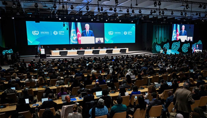 COP29 president Mukhtar Babayev delivers a speech during the opening of the 2024 United Nations Climate Change Conference (COP29) in Baku on November 11, 2024. — AFP