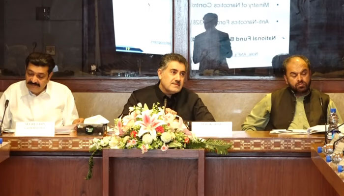 MNA Malik Shah chairs the Standing Committee of the National Assembly on Narcotics Control at Parliament House on November 11, 2024. — Facebook@NationalAssemblyOfPakistan