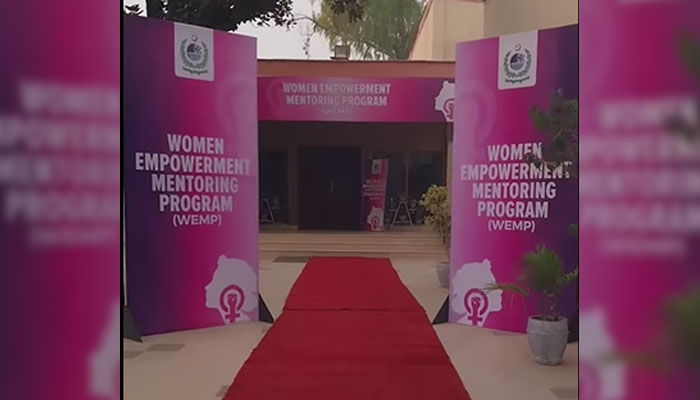 Venue of the event held for launching the Women Empowerment Mentoring Programme (WEMP) seen in this image taken on November 12, 2024.— Facebook@HECPakistan2002