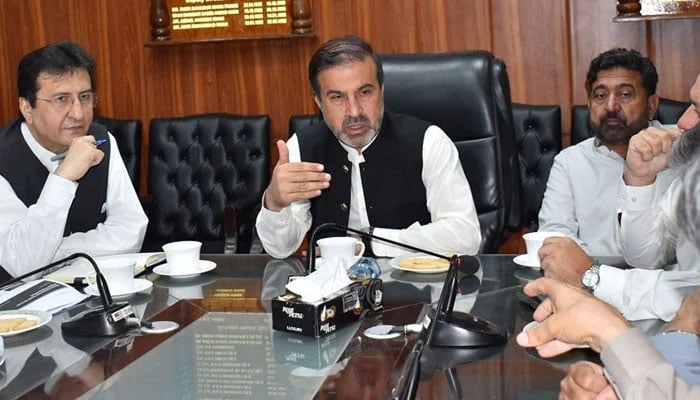 Advisor to Chief Minister on Health, Ihtisham Ali pictured in a meeting on Oct 1, 2024. — Facebook@HealthKPGovt