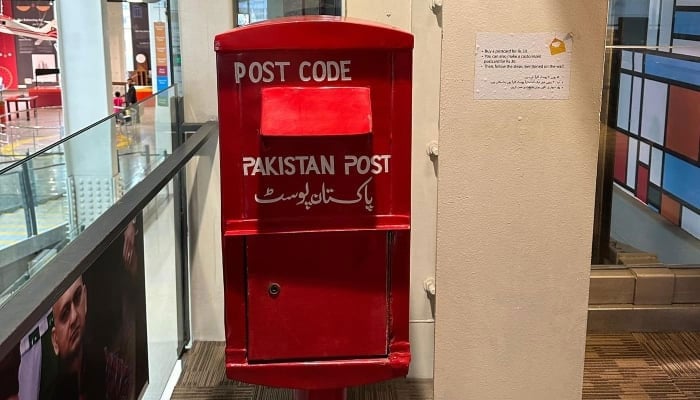 A Pakistan Post booth at the TDF  MagnifiScience Centre in Karachi on August 3, 2024. —  Facebook@PakistanPostOffice.PK