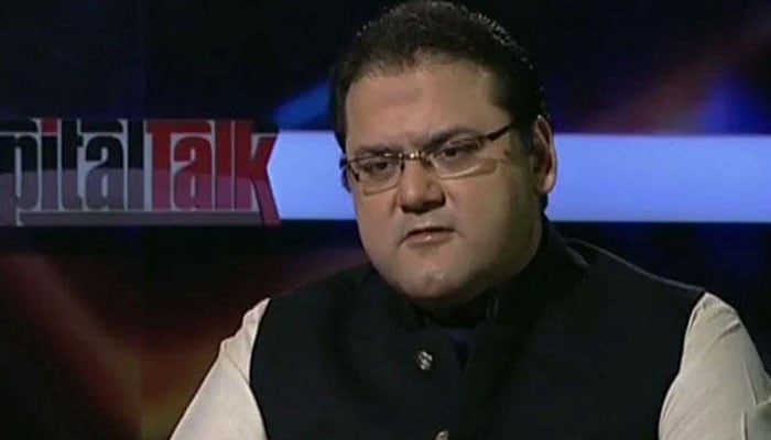 Hussain Nawaz, elder son of PML-N President and former prime minister Nawaz Sharif, speaks during an interview. — Geo News/File