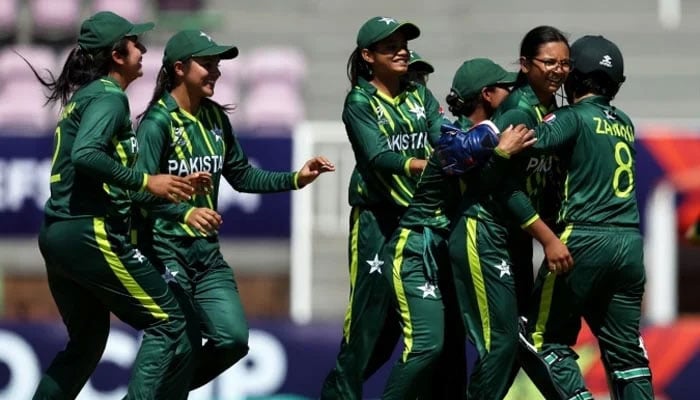 Pakistans women U19 team players celebrating after taking a wicket. —PCB/File