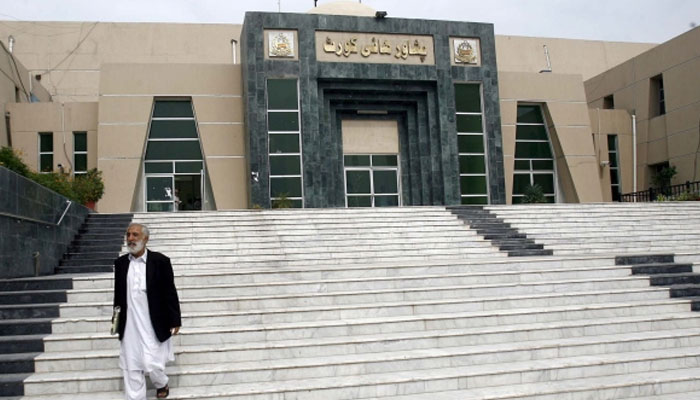 A man walks out of the Peshawar High Court. — PPI/File