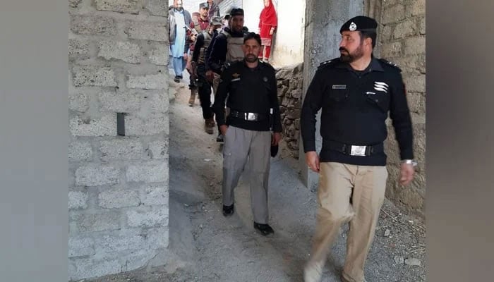 KP police personnel during a search operation in KP on January 2, 2024. — Facebook@KPKPolice