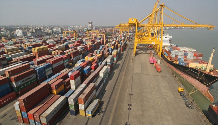 An aerial image of the Chittagong Port in Bangladesh. — Reuters/file