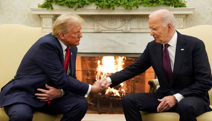 US President Joe Biden meets with President-elect Donald Trump in the Oval Office at the White House November 13. — Reuters