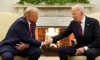 ‘Welcome back’: Trump, Biden shake hands in White House