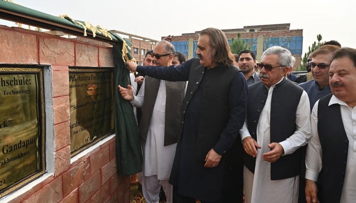 Chief Minister Ali Amin Khan Gandapur inaugurates the newly-established School of Paramedical Sciences and the Technology Park in Haripur on November 14, 2024. — Facebook@AliAminKhanGandapurPti