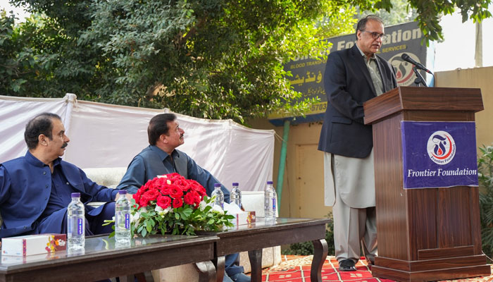 Additional CS of the Planning and Development Department, Ikramullah Khan addresses a function to mark the National Thalassemia Prevention Day arranged by the Frontier Foundation on November 14, 2024. — Facebook@frontier.org.pk