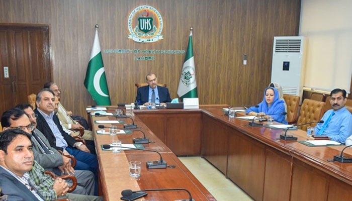 UHS Vice Chancellor Prof Ahsan Waheed Rathore presides over the 49th meeting of the UHS Board of Studies in Dentistry on November 14, 2024. — Facebook@uhs.lhrofficial