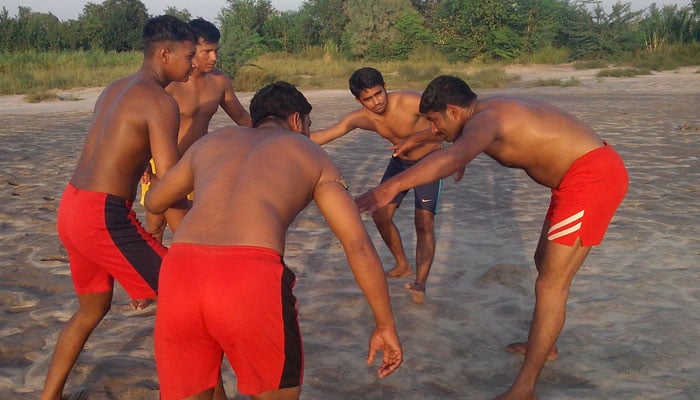 A representational image of kabaddi players in action. — Facebook@national.kabaddi.team