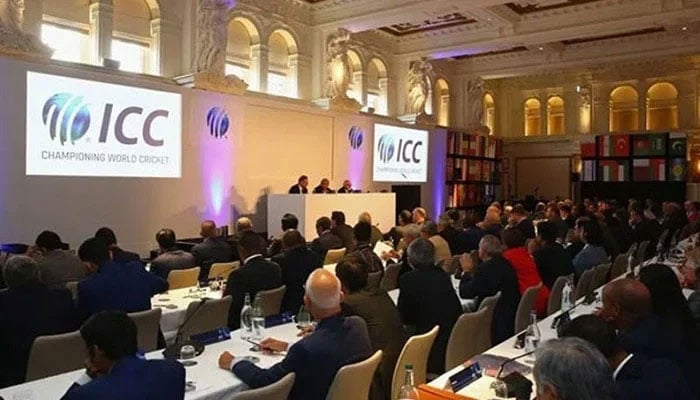 An undated picture of International Cricket Council (ICC) meeting. — AFP/File