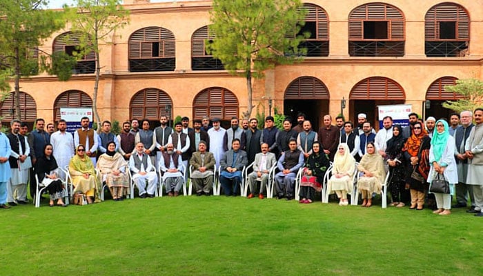 Participants pose for a group photo after the four-day workshop titled “Multi-Hazard Risk Assessment and Profiling” organised by KP Health Department in collaboration with the NIH on November 15, 2024. — Facebook@PWDDirectorate