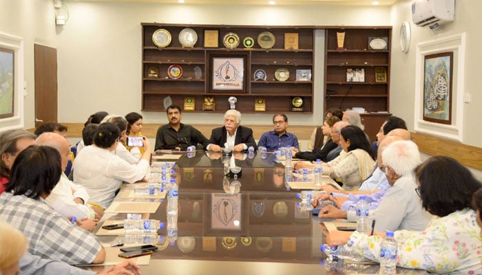 A joint session of the Journalists bodies and HRCP held at Karachi press club on November 16, 2024.— Facebook@saeed.sarbazi