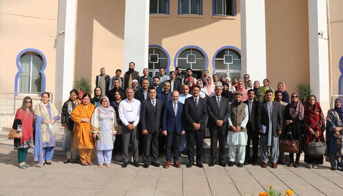 A group photo after the conclusion of the ‘Art of Parenting’ workshop at the Allama Iqbal Open University (AIOU)on November 18, 2024.— Facebook@AIOU.OfficialAccount