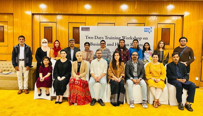 Participants pose for a group photo at a two-day training workshop on Business and Human Rights on November 18, 2024. — Facebook@SPARC