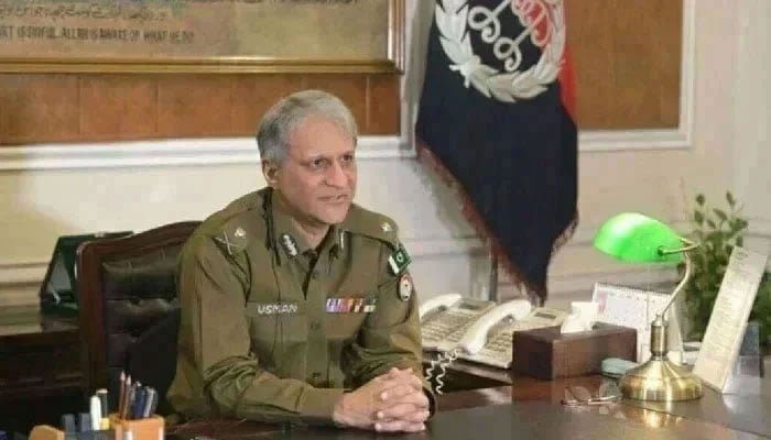 Inspector General Police Punjab (IGP) Dr Usman Anwar looks right in a meeting. — AFP/File